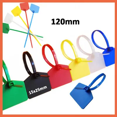 Plastic Marker Cable Ties Nylon Tag Zip Wraps Tie Tags Write On Label 120mm • £1.50