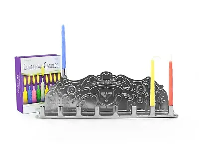 Tin Menorah With Candles Chanukah Hanukkah Menorah Candles • £9.99