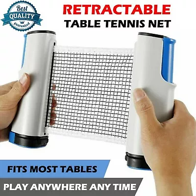 Table Tennis Kit Ping Pong Retractable Net Rack Portable Sports Training Indoor • $20.99