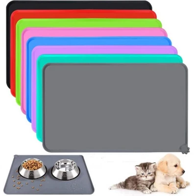£4.80 • Buy Pet Puppy Silicone Feeding Food Mat Dog Cat Non Slip Bowl Waterproof Placemat UK