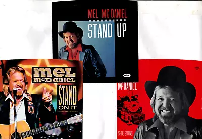 Lot Of 3 : Mel McDaniel : Shoe String - Stand On It - Stand Up (PS Only) • $7