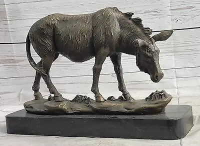 Donkey Mule Bronze Statue Sculpture Handmade Art Figure By Barye On Marble Base • $349