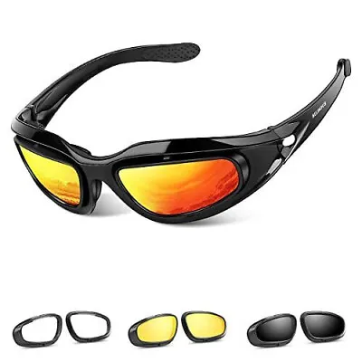 Belinous Polarized Riding Glasses - 4 Interchangeable Lens - Sports Sunglasses • $20.99