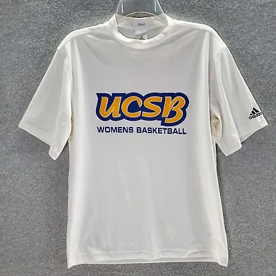 UCSB Men Activewear Top S White T-Shirt Logo Adidas Graphic Womens Basketball • $12.52