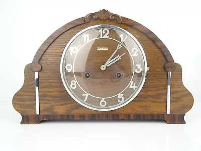 German JUNGHANS Antique 1930s Mantel Bracket Clock 8 Day (Kienzle Mauthe Era) • $270