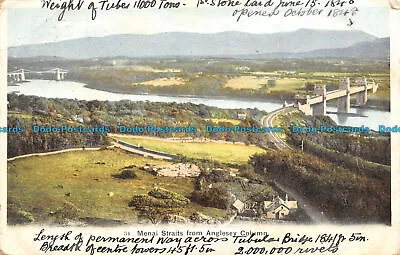 R061883 Menai Straits From Anglesey Column. 1904 • £6.85