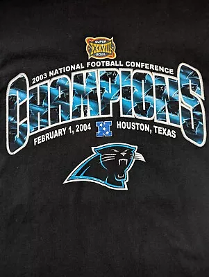 Vintage 2004 Carolina Panthers SUPER BOWL 38 T-Shirt  NFL Graphic Tee Mens S • $20