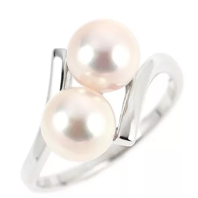 Mikimoto K14WG Akoya Pearl Ring Diameter Approx 6.7 Mm Towa Emo Vintage - Auth F • $596