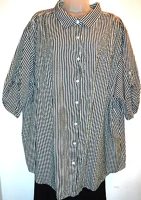 MainStreet Blues 3X Striped Short Sleeve Shirt • $15