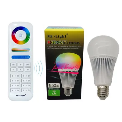 9W RGB+CCT Mi Light LED Bulb E27 Dimmable LED Lamp + FUT089 RGBW Remote New • $19.47