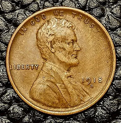 1918-S Lincoln Cent ~ VERY FINE (VF) Condition ~ COMBINED SHIPPING! • $7.95