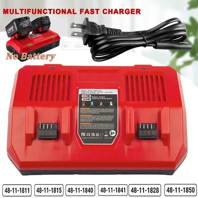 For Milwaukee 48-59-1802 For M18 Dual Bay Simultaneous Rapid Battery Charger NEW • $32.96