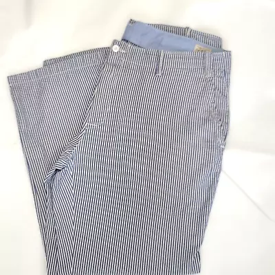 Polo Ralph Lauren Pants 40x30 Seersucker Blue White Stripe Flat Front 5 Pocket • $32.95