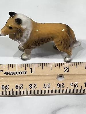 Porcelain Miniature Figurine Adult Collie Sheltie 2 1/2” Approximate Length • $7.50