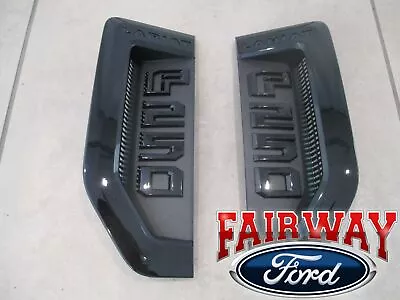 $267.95 • Buy 17 Thru 22 Super Duty F-250 Lariat Sport Package Black Fender Emblems Pair Of 2