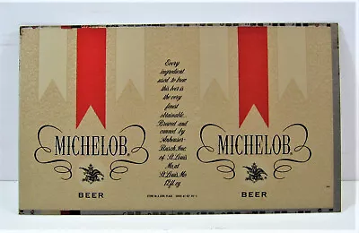 Vintage Michelob Beer Unrolled Flat Beer Can Sheet Sign An-Busch St Louis • $25.99