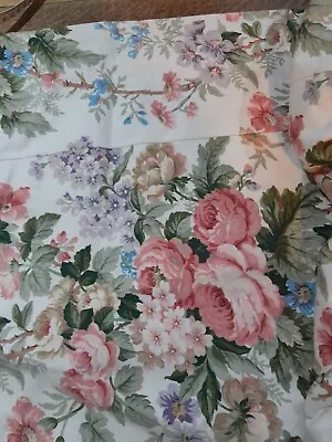 MTM Huge Vintage Floral Curtains VGC Clean 60x86  Fresh White Background  • £29.95