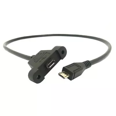 Micro USB 5 Pin Male To Female With Screw Hole Panel Mount Extention Cable A248 • $6.50