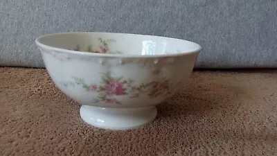 Antique T Haviland Limoges Schleiger 151/Pink Asters Footed Cranberry Bowl 5 7/8 • $40