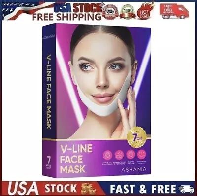 Ashania Double Chin Reducer  Eliminator V Line Lifting Face Mask  7 Pack Sealed • $9.86