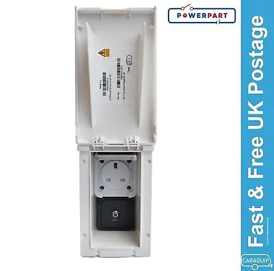 TND External 230v 13A Socket Box & Satellite Point White Caravan Motorhome • £24.95