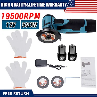 2024 Mini Angle Grinder Cordless 12V Lithium Brushless Grinder Cutter Tool 500W • $35.32