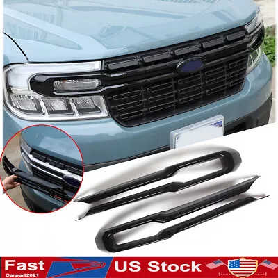 Gloss Black Center Front Bumper Grille Grill Trim Fits 2022 Ford Maverick US • $75.99