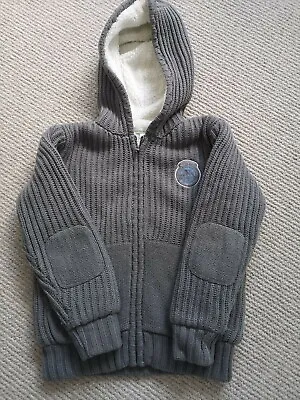 £14.99 • Buy A New Gorgeous Fur Lined Vertbaudet Boys Thick Warm Knitted Zip Front Cardigan 