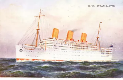 1951 Postcard P & O Passenger Liner RMS STRATHNAVER • £1.50