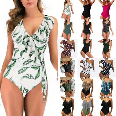 £11.39 • Buy Lady Ruffle Tummy Control Monokini Swimming Costume One Piece Swimsuit Swimwear