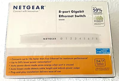 Netgear 8-Port Gigabit Ethernet Switch GS608NA • $25.49