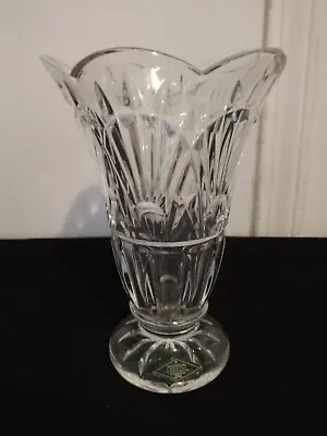 Vintage Shannon 8” Footed 24% Lead Clear Crystal Glass Vase Design Of Ireland • $19.95