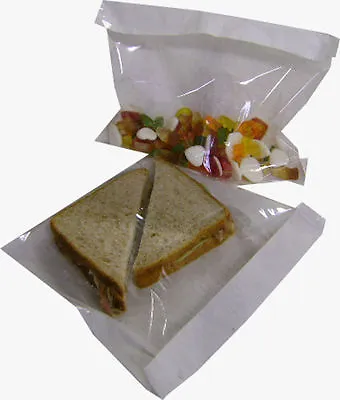 £8.05 • Buy 100 X Film Front Paper Bags 8.5'' X 8.5  Cellophane Film -Sandwich Food & Crafts