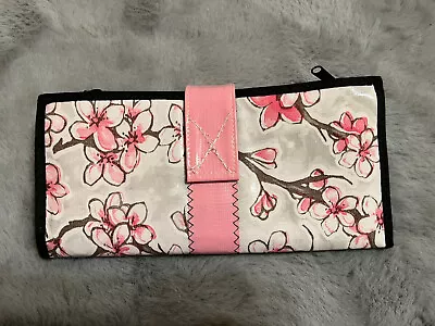 Handmade Cash Envelope System Wallet 6 Zipper Sections Black And Pink Floral • $45