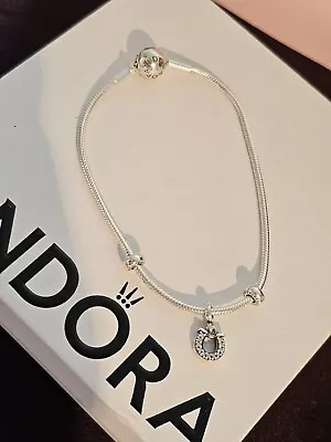 Pandora GENUINE Essence Collection Bracelet Stoppers & Horseshoe Charm Inc✨️19cm • £21