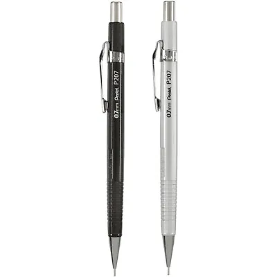 PENTEL Sharp Mechanical Drafting Pencil .7 Mm Black & Silver Barrels 2/Pack P207 • $9.99