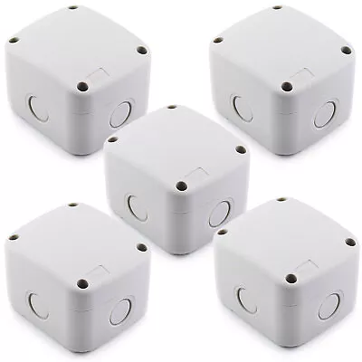 Outdoor Electrical Enclosure Junction Box Plastic Waterproof Dustproof White 5PK • $49.97