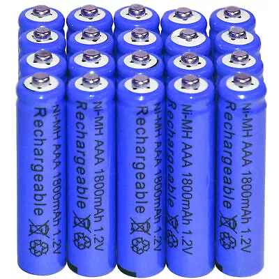 20x AAA 1800mAh 1.2V Ni-MH Rechargeable Battery 3A Blue • $18.34