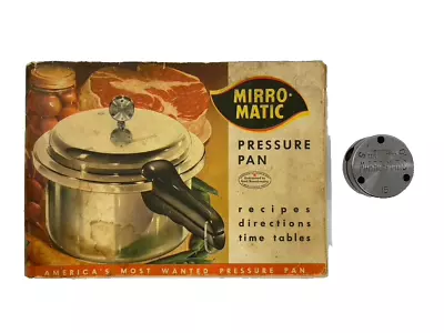 Mirro Matic Pressure Cooker Pan Booklet 1958 & 5/10/15 Weight Jiggler GUC • $23.99