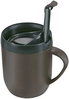 E990001 Hot Mug Cafetiere Plastic Silicone Grey Coffee Travel Mug Insulated Cof • £15.22