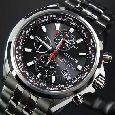 Citizen Radio Controlled Sapphire Crystal Black Dial AT8200-87E Eco-Drive Watch • $319.99