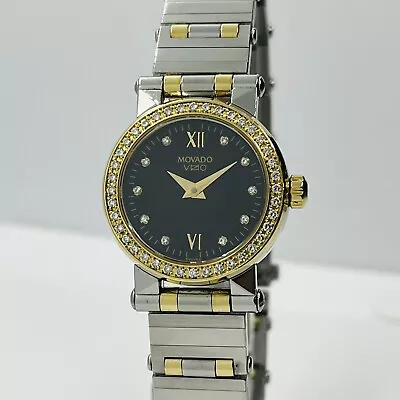 Movado Women's Watch Vizio 18KT Gold & Factory Diamonds Bezel 85.36.8225  $3800 • $650