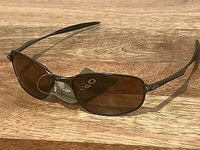 NOS Oakley X Orvis Big Square Wire Polarized Sunglasses Bronze Pewter Frame 2004 • $225