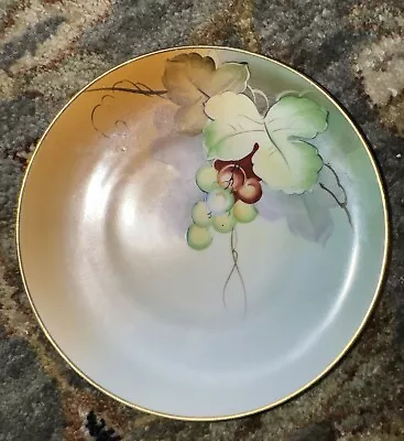 Meito China Hand Painted Japan  Grape Vine Plate Hand Painted Gold Rim 6.5  • £11.40