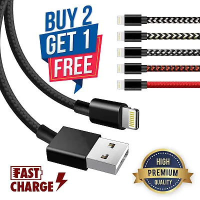 Fast Charger Sync USB Cable For Apple IPhone 5 6 7 8 X XS XR 11 12 13 Pro IPad • £2.99