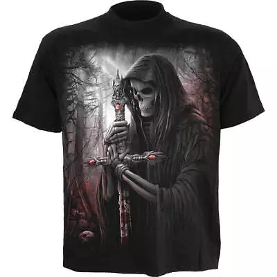 Soul Searcher Mens T-Shirt Spiral Direct Grim Reaper Skull Acid Wash • £15.99