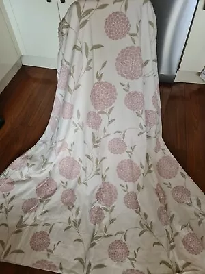 Laura Ashley Pink Cream Erin Pair Curtains Floral Hydrangea L:60  W:128  • £60