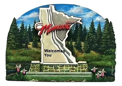 Minnesota State Welcome Sign Artwood Fridge Magnet • $7.49