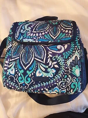  Vera Bradley ICONIC STAY COOLER BLUE Lunch Bag Tote Camera Case • $22