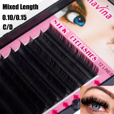 Individual False Eyelashes Eyelashes Extension Soft Faux Mink Mixed Length • £3.98